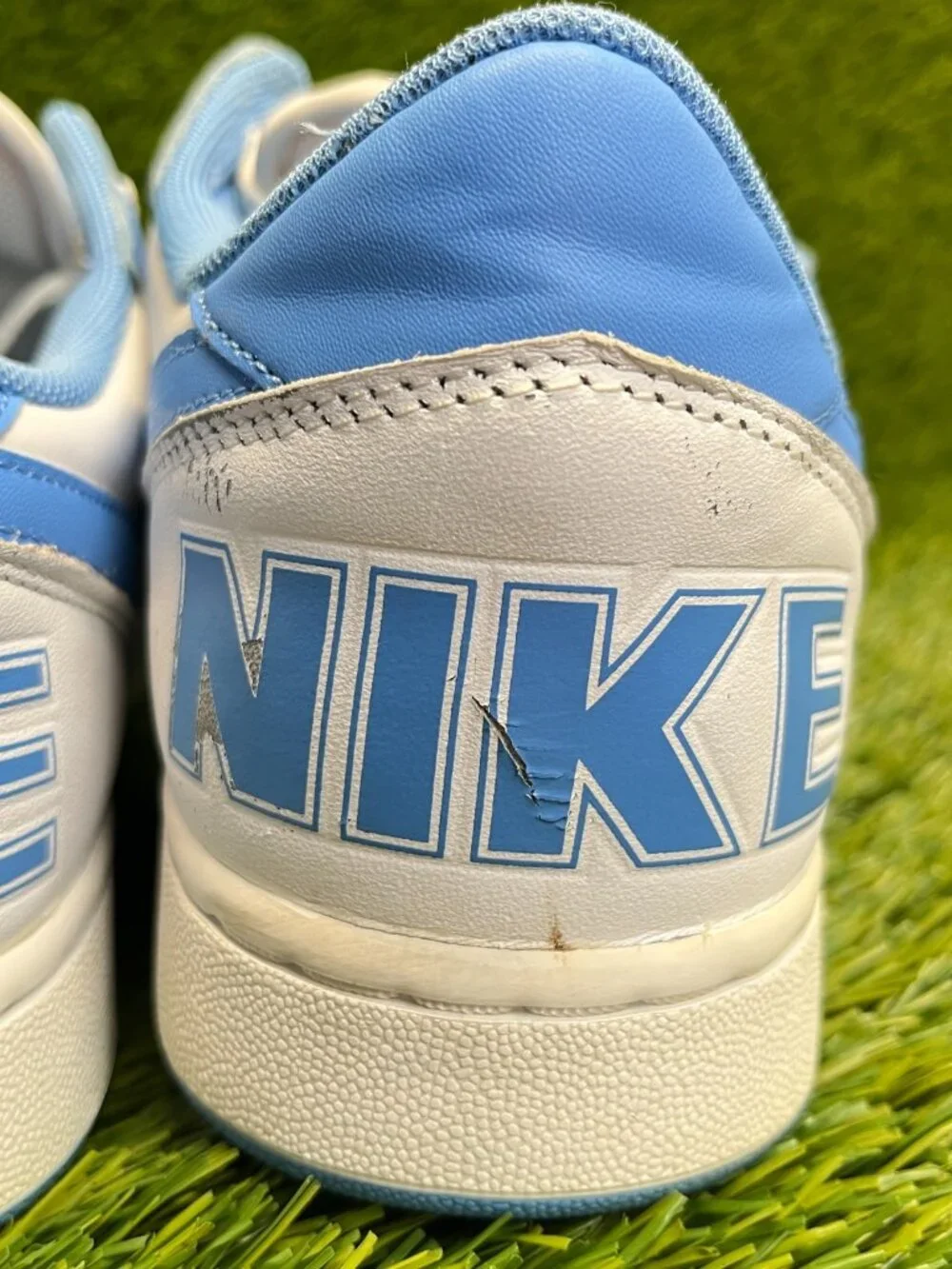 Nike Terminator Low Mens Size 10 White Blue Athletic‎ Leather Shoes Sneakers